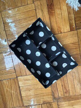 Black White Polka Dot Fabric Drawer Organizer